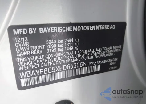 2014 BMW Alpina B7 xDrive from USA, damaged, VIN WBAYF8C5XED653066